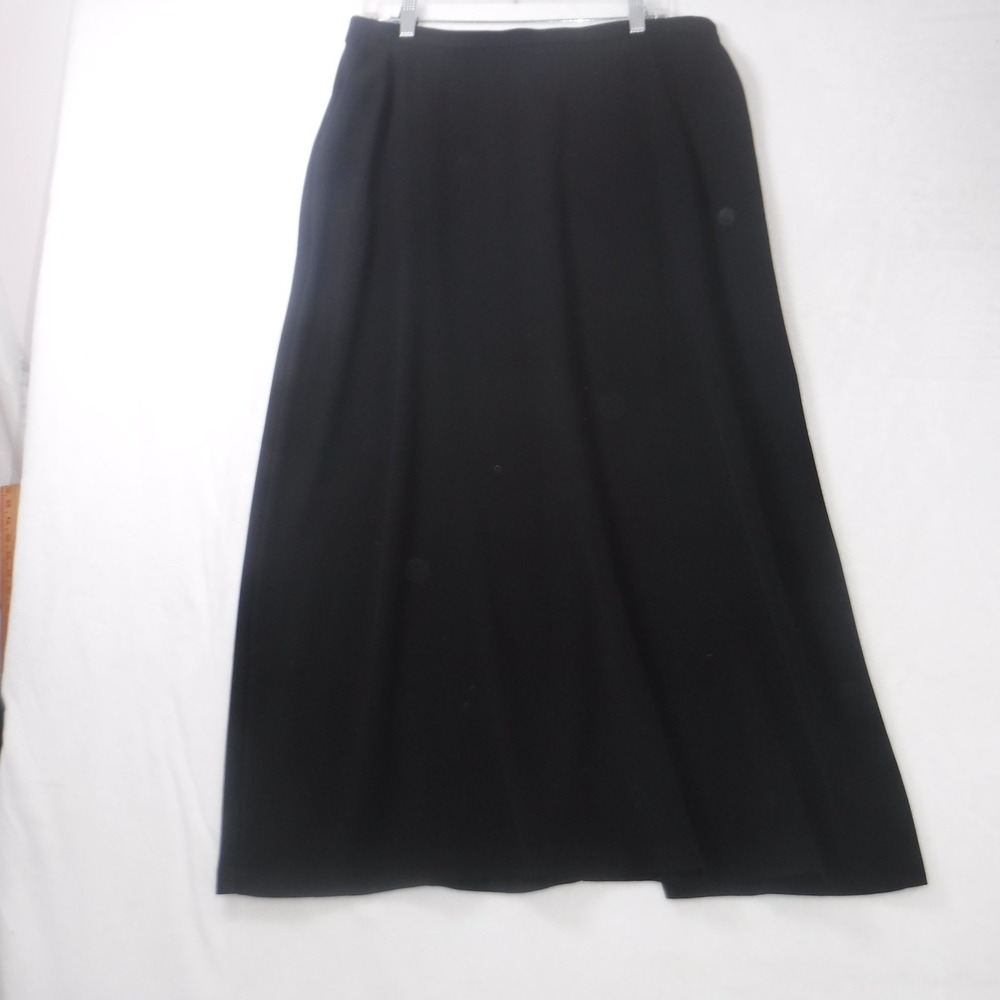 Koret Women's Black Maxi Skirt Size 16 A-Line Elastic Waist Polyester‎
